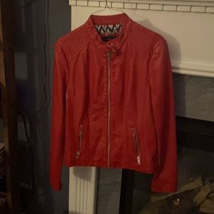 Red leather jacket women’s medium